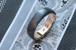 8mm 14k yellow gold niobium zirconium damascus NbZr, domed shape!
