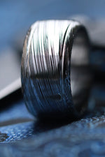 12mm Damascus steel ring Stainless steel Damascus "LEAF" Customizable ring! Double polished / double grooved damasteel mens weddingbands mens rings