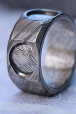 New* The cube" Limited Edition Series-12mm Timascus / Mokuti timascus & damasteel  ring,mens ring, mokuti ring, Damascus ring