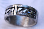 "Bregdan hybrid" handmade braided wedding ring, damascus hybrid damasteel, curb chain ring celtic rings braided rings
