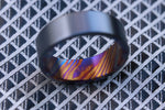 Black titanium satin 6-8mm zirconium band Black / ZrTi brushed ziconium timascus ring,black timascus ring, mens rings weddingrings