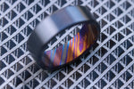 Black titanium satin 6-8mm zirconium band Black / ZrTi brushed ziconium timascus ring,black timascus ring, mens rings weddingrings