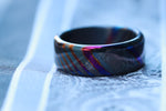 Timascus customizable 8mm ring rolled edge Solid Black Timascus ring 3mm-9mm wide timascus ring, mokuti ring (polished finish) zirconium titanium damascus