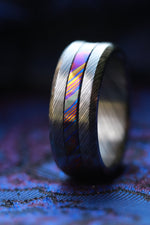 GRY8 NBZRW "  Limited Edition Series-8mm niobium zirconium ring, timascus ring, black ring