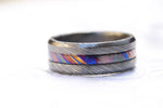 GRY8 NBZRW "  Limited Edition Series-8mm niobium zirconium ring, timascus ring, black ring