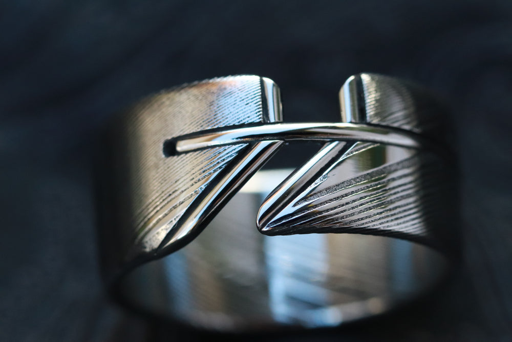 10-12mm hybrid stainless damascus steel wedding band damascus ring