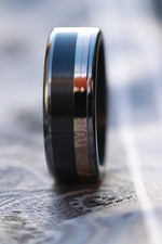 Polished Black Zirconium 14k or 18k customizable ring mens wedding bands Gold rings