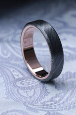 14k rose gold nbzr damascus chamfered edge