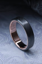 14k rose gold nbzr damascus chamfered edge