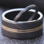 18k gold His and Her's niobium zirconium set