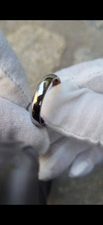 5mm domed brushed titanium basket weave timascus ring