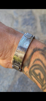 8 -16mm 3 piece design stainless damascus damasteel bracelet cuff