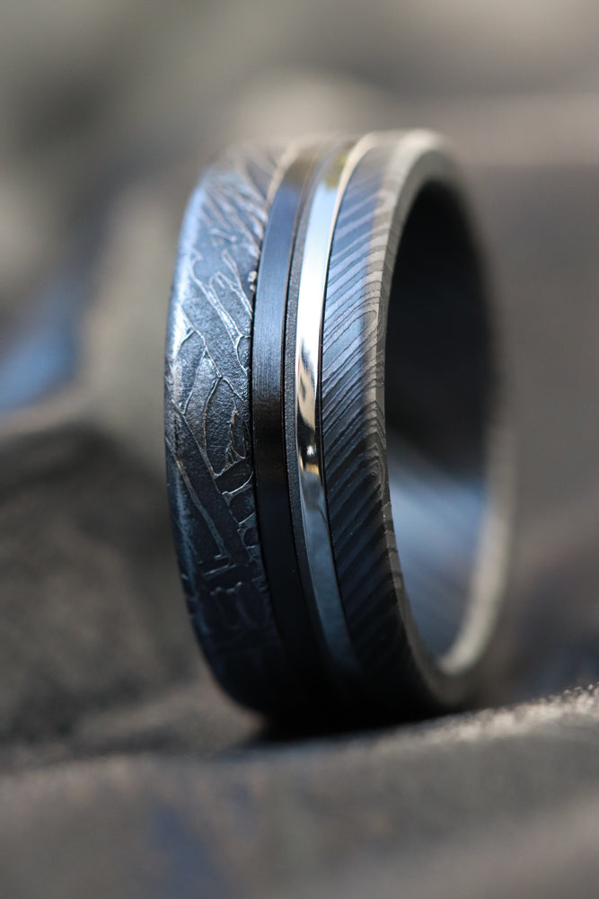 Meteorite and Platinum ring