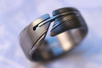 8mm stainless damascus hybrid wedding band