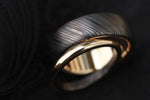 Womens 2.5mm 14k gold niobium zirconium damascus NbZr, domed shape!