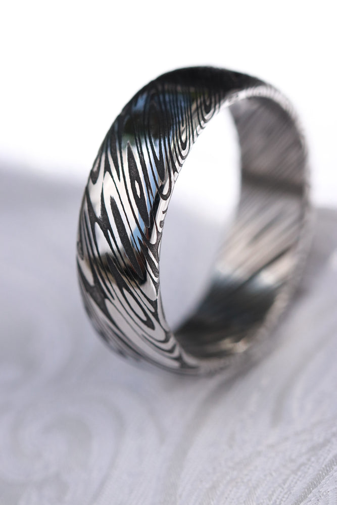 New pattern release Damasteel- Saga Odins Heimskringla Damascus steel ring (deep etch) 5-8mm Customizable ring! Damascus steel ring, damascus ring, genuine damascus mens rings