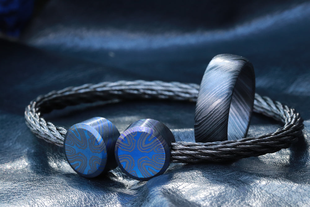 Titanium bracelet timascus bracelet mens women's Titanium damascus bracelet