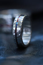 6mm women's customizable Lucia Damasteel ring stainless damascus ring