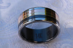 Black titanium 14k gold stacker customizable ring mens wedding bands Gold rings 10mm