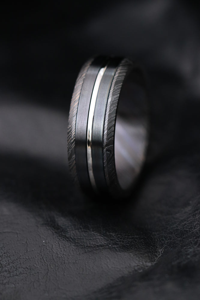 Black Platinum zirconium damascus black titanium
