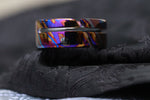 Titanium damascus timascus ring
