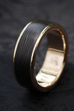Carbon fiber and 14k gold wedding band / ring