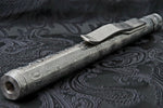 Damsacus pen light, stainless damascus Damasteel flash light