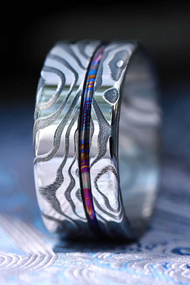 12mm customizable Lucia Damasteel ring