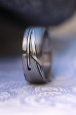 8mm stainless damascus hybrid wedding band