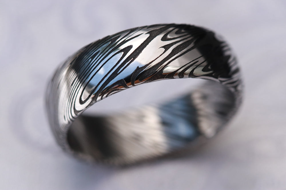 New pattern release Damasteel- Saga Odins Heimskringla Damascus steel ring (deep etch) 5-8mm Customizable ring! Damascus steel ring, damascus ring, genuine damascus mens rings