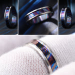 Grayson Channel ZrTi ring 5mm - 8mm wide timascus zrti ring, women's wedding band