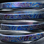 Blue and purple 8-10mm timascus bangle, zrti bracelet