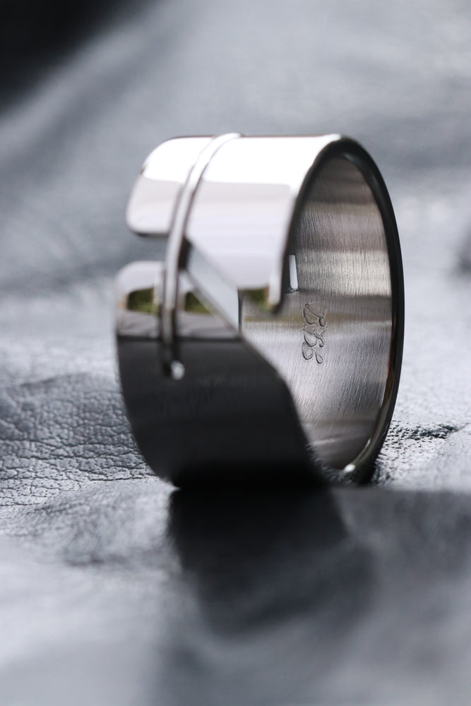 12mm Stainless Steel handmade ring hypoallergenic wedding band