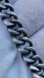 8mm stainless damascus curbchain bracelet, unisex damascus bracelet