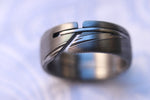 8mm stainless damascus hybrid wedding band