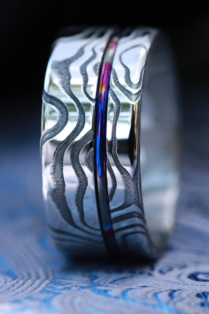 12mm customizable Lucia Damasteel ring
