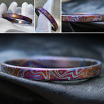 Orange and purple 8-10mm timascus bracelet, zrti bangle