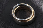Womens 2.5mm 14k gold niobium zirconium damascus NbZr, domed shape!