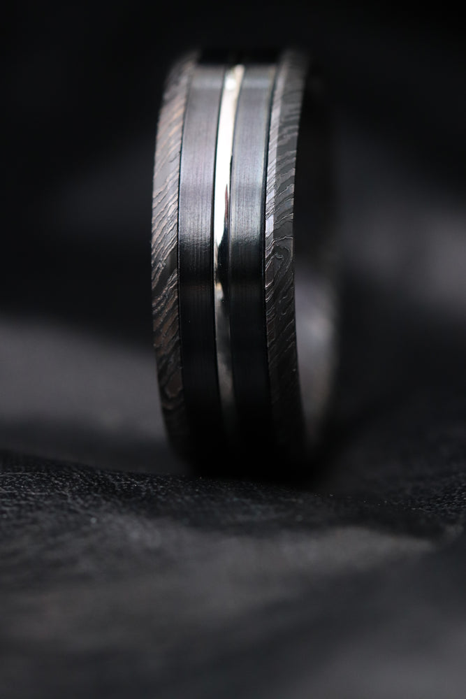 Black Platinum zirconium damascus black titanium
