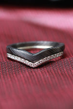 Stacking damascus band, women's wedding band nbzr