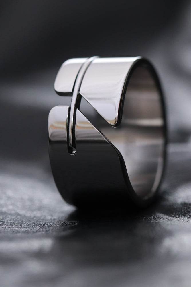 12mm Stainless Steel handmade ring hypoallergenic wedding band