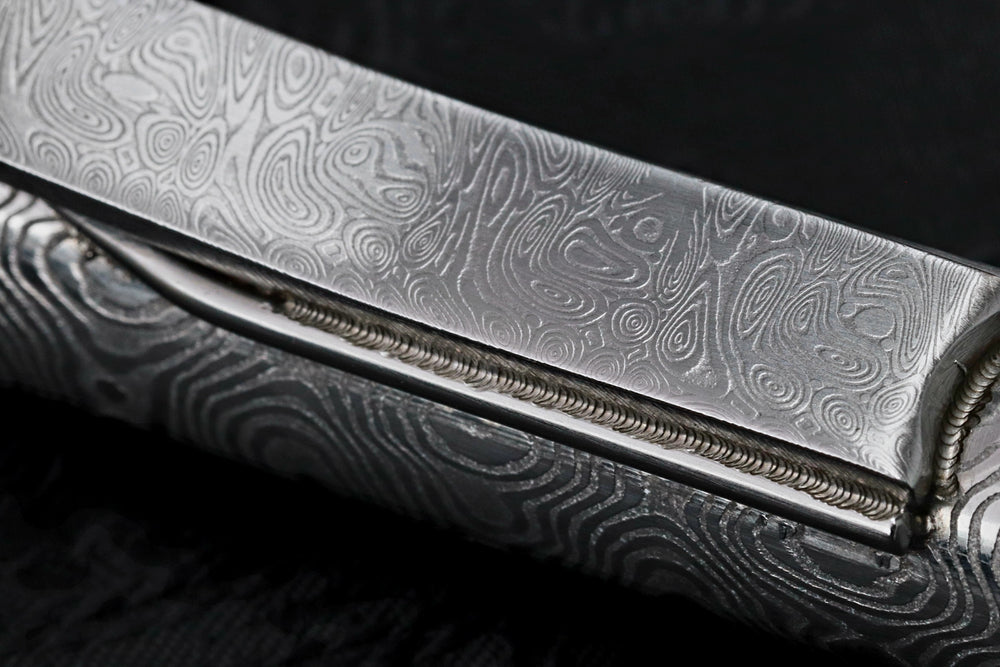 Damsacus pen light, stainless damascus Damasteel flash light