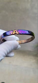 Personalized timascus bracelet, Titanium damascus bangle bracelet