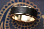 Carbon fiber and 14k gold wedding band / ring