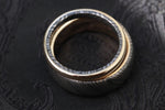 His & Her's set (2 rings)-  14k gold niobium zirconium damascus NbZr, domed shape!
