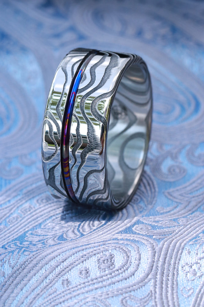 12mm customizable Lucia Damasteel ring