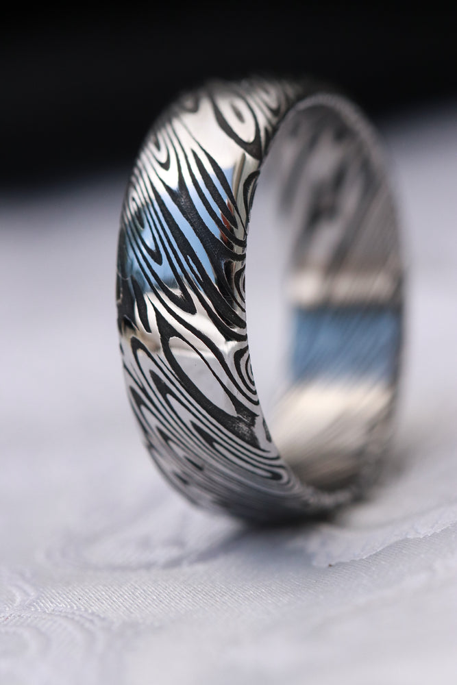 New pattern release Damasteel- Saga Odins Heimskringla Damascus steel ring (deep etch) 5-8mm Customizable ring! Damascus steel ring, damascus ring, genuine damascus mens rings
