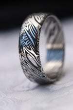 New pattern release Damasteel- Saga Odins Heimskringla Damascus steel ring (deep etch) 5-8mm Customizable ring! Damascus steel ring, damascus ring, genuine damascus mens rings