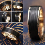 Carbon fiber and 14k gold wedding band / ring