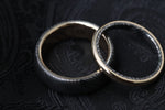 His & Her's set (2 rings)-  14k gold niobium zirconium damascus NbZr, domed shape!